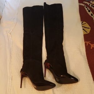 Balmain x H&M thigh high boots